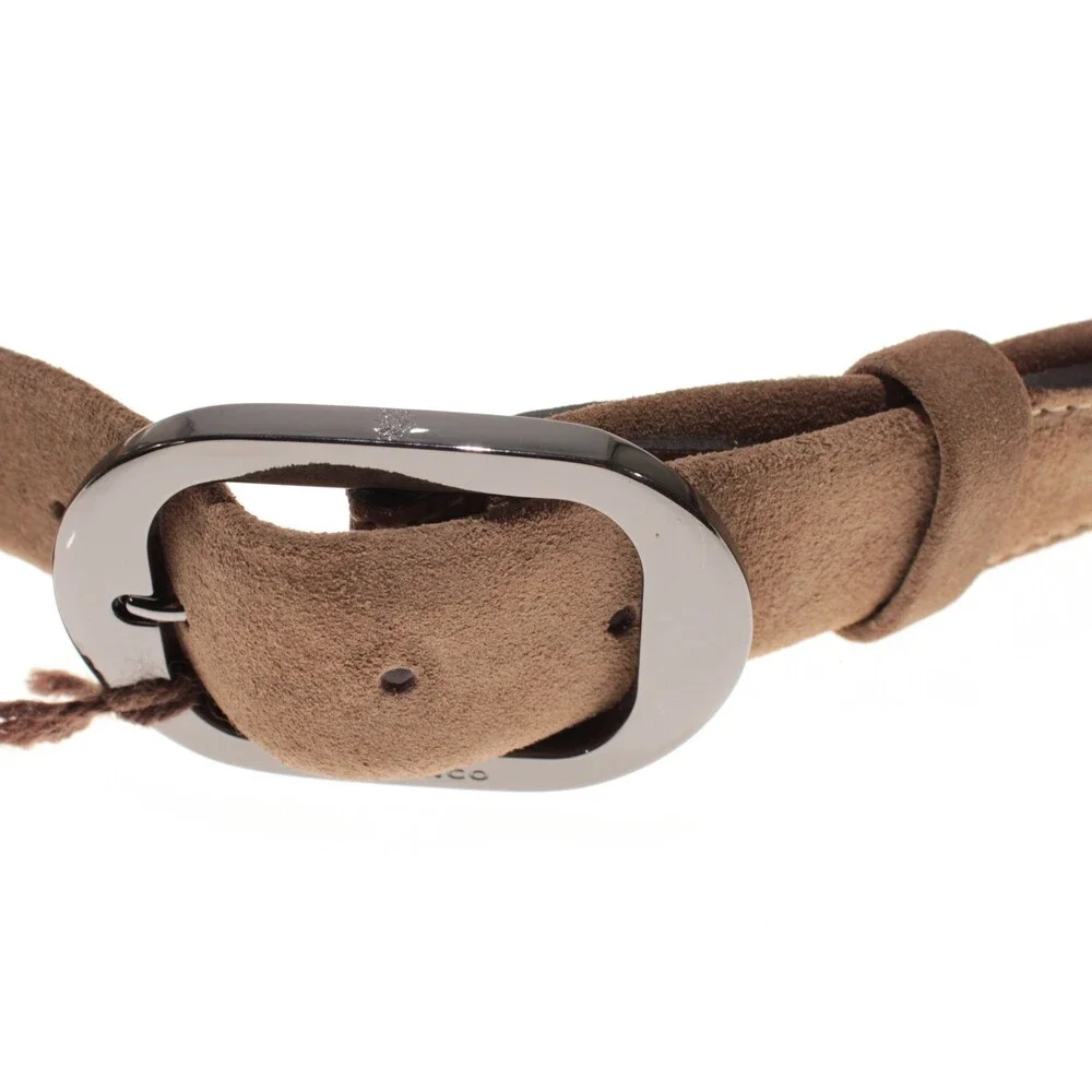 Di Bianco NWT Cut to Size Dress Belt In Solid Brown Suede Leather One Size